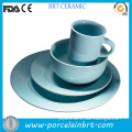4 Pieces of Ceramic Light Blue Dinnerware